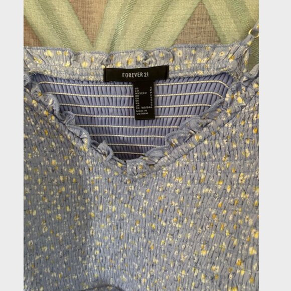 Lavender Floral Summer Dress- Stretchy with Ruffle Detail - Picture 6 of 6